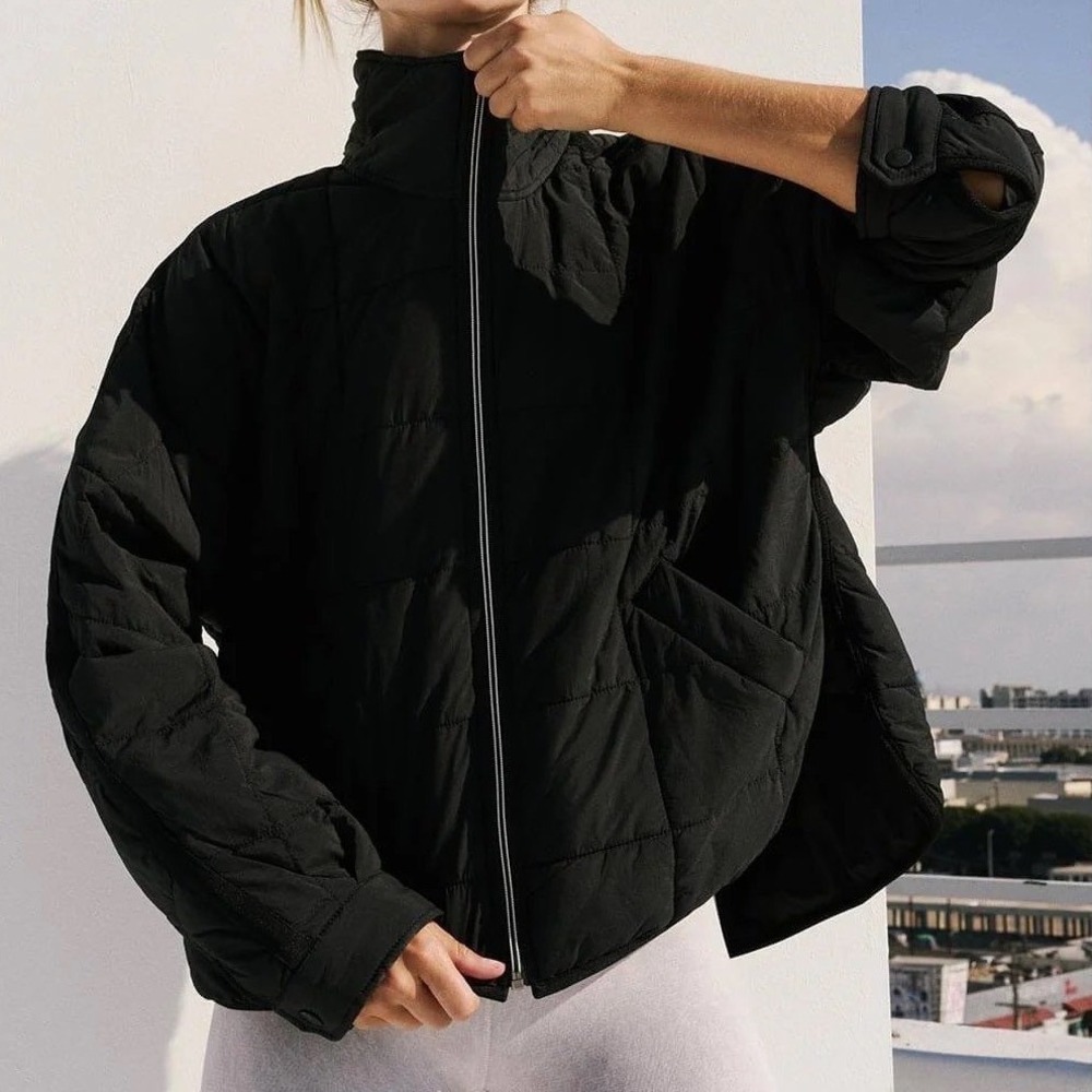 Free People Movement Women Pippa Packable Puffer Jacket Black Medium NWT